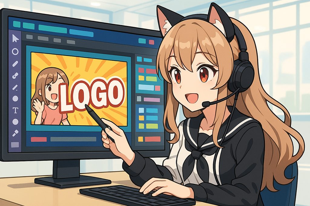 サムネで映えるロゴ